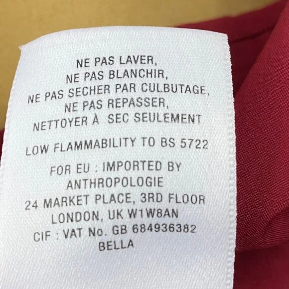 Mare Mare x Anthropologie Red Faux Leather Puff Sleeve Bow Back Dress Medium - Picture 10 of 14